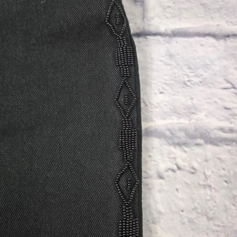 Lauren Jeans Co Beaded Jeans Black Southwestern Bootcut Ralph Lauren sz 4 Petite